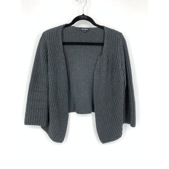 525 America Women's Size Small Gray Cropped Shurg Cardigan Sweater - Picture 1 of 6